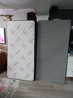 Twin Bed Mattress Box Spring and Metal Frame