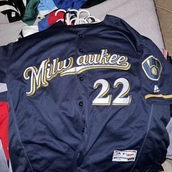 Mlb Milwaukee Jersey #22 Yelich