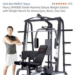 Home Gym Smith Machine Deluxe Weight Station with Weight Bench for - Marcy SM4000