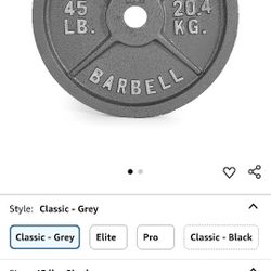 CAP Barbell 45 lb Gray Olympic Weight Plate (Quantity 2) $40 Each or Both $70 