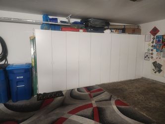 White Tall Storage Cabinet Set