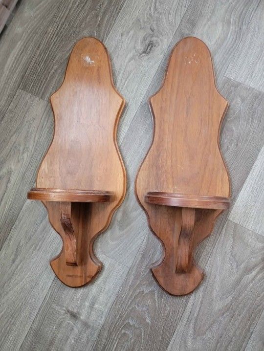 Vintage Wooden Candle Holders/Wall Shelves