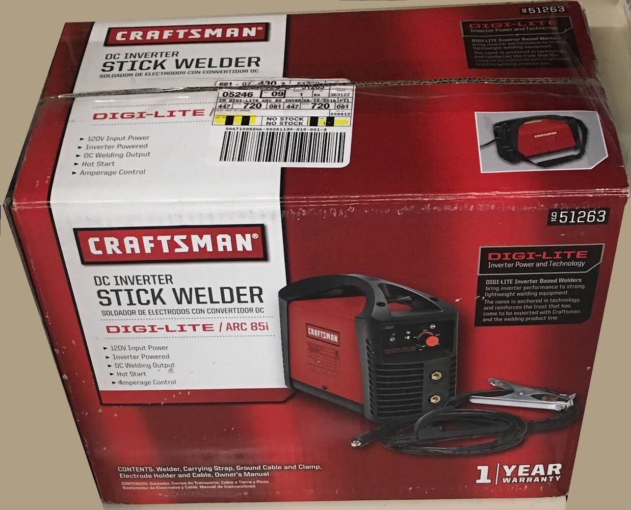 Craftsman CM-ARC85I Digi-Lite Arc 85i DC Inverter Stick Welder