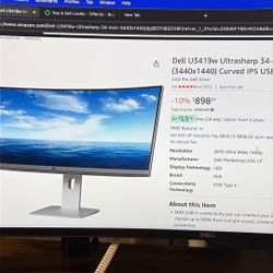 Dell U3419w Ultrasharp 34-inch WQHD Curved Usb C Monitor