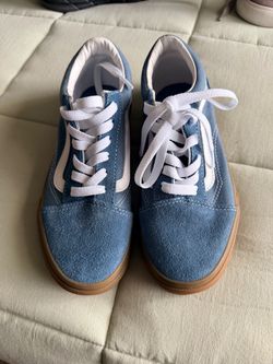 Kids Vans Old Skool Blue Suede Gum Sole Sneakers