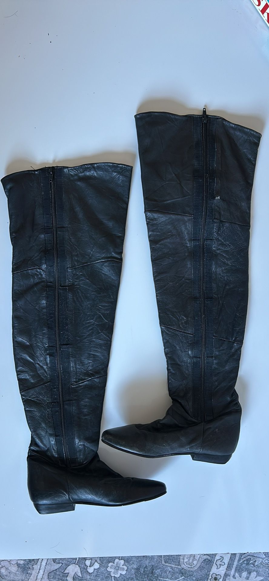 1990 Leather Vintage Thigh High Boots