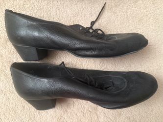 Vintage Men's Latin Ballroom Dance Practice Shoes, Cuban Heel, Suede Sole, Size UK 10 / EU 44.5, Made in England