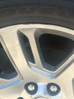 Rims and tires for a Cadillac