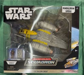 STAR WARS MICRO GALAXY SQUADRON RAZORCREST MANDOLORIAN GROGU