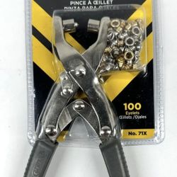 General Tools No.71X Eyelet Setting Pliers 5/32" 4 mm 100 Eyelets