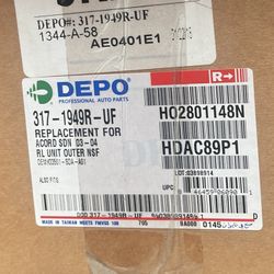 03-04 Honda Accord Sedan Right Outer Tail Light