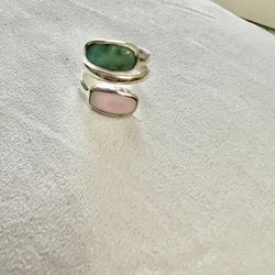 Larimar Blue And Pink In Sterling Silver 