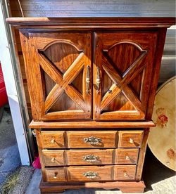 Wood Armoire Dresser with Drawers