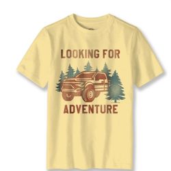Boys Looking For Adventure, Crew Neck, Short Sleeve, Graphic T-Shirt, Size XL.   (X)