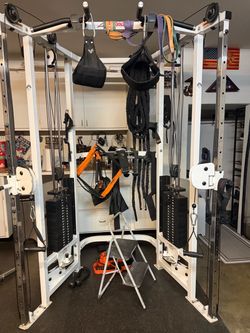 Cable crossover, rack, and leg extension  and curls