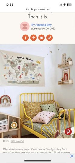 Ikea minnen bed yellow deals