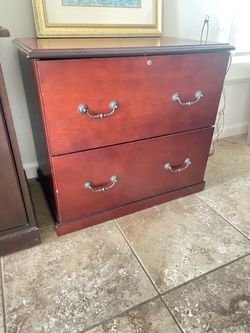 Two Wood Filing Cabinet