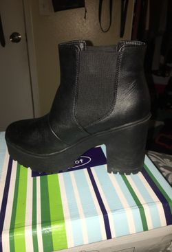 Black platform booties