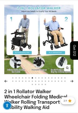 Rollator Walker and Wheelchair