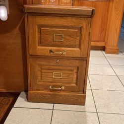 Oak Wood Filing Cabinet 