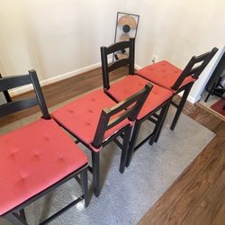 4 Bar Height Chairs With Seat Cushions $110 obo