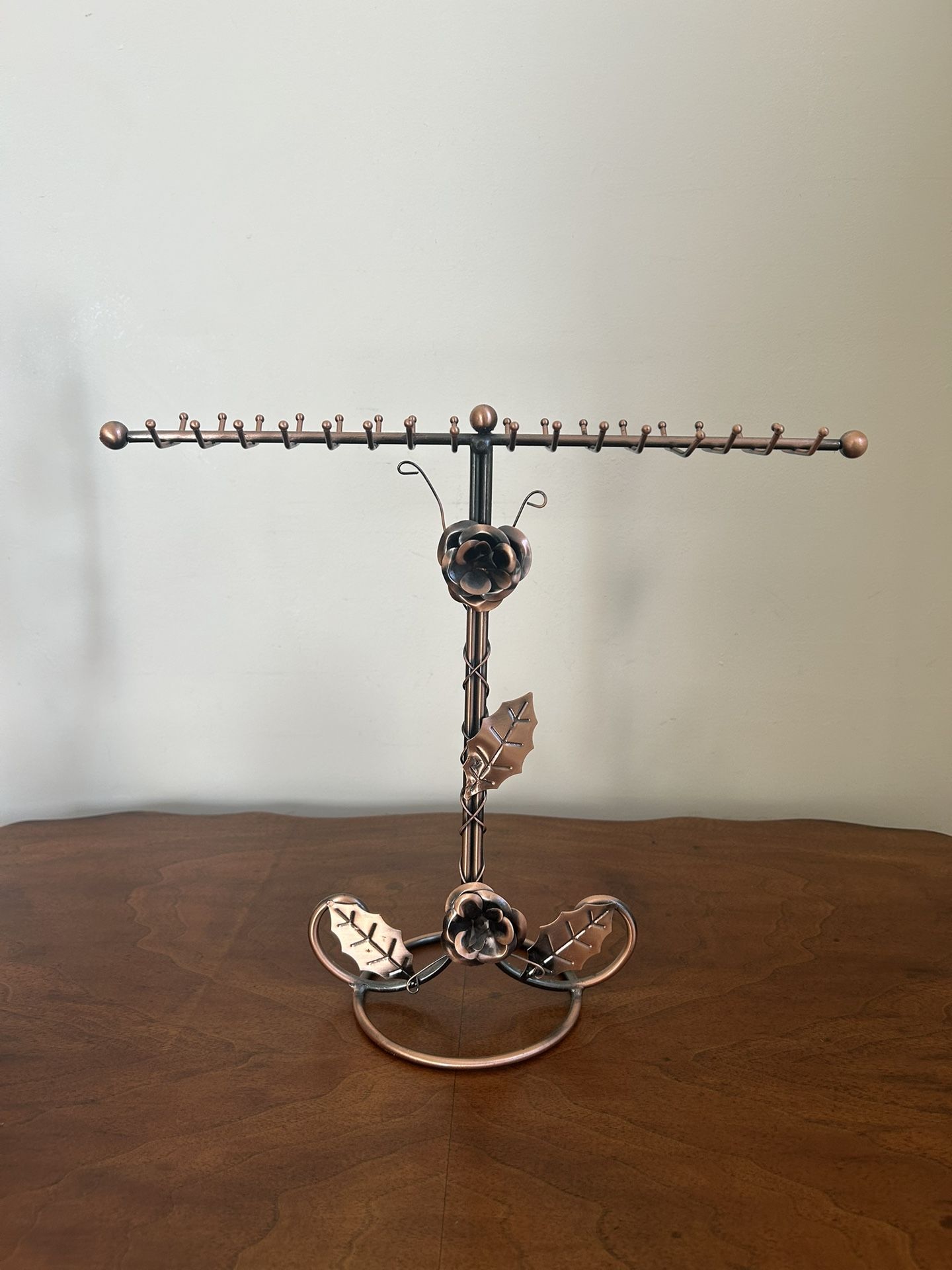 Metal Rose Gold Bracelets Necklace Holder 11.25” tall x 13” wide
