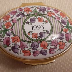 Hawk On Days Trinket Box Dish Enamel 1993 A Year To Remember 2 In Oval