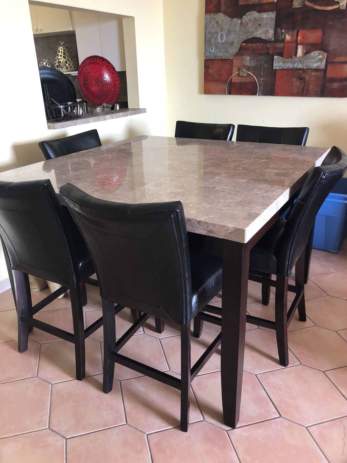 Dining set with six chairs