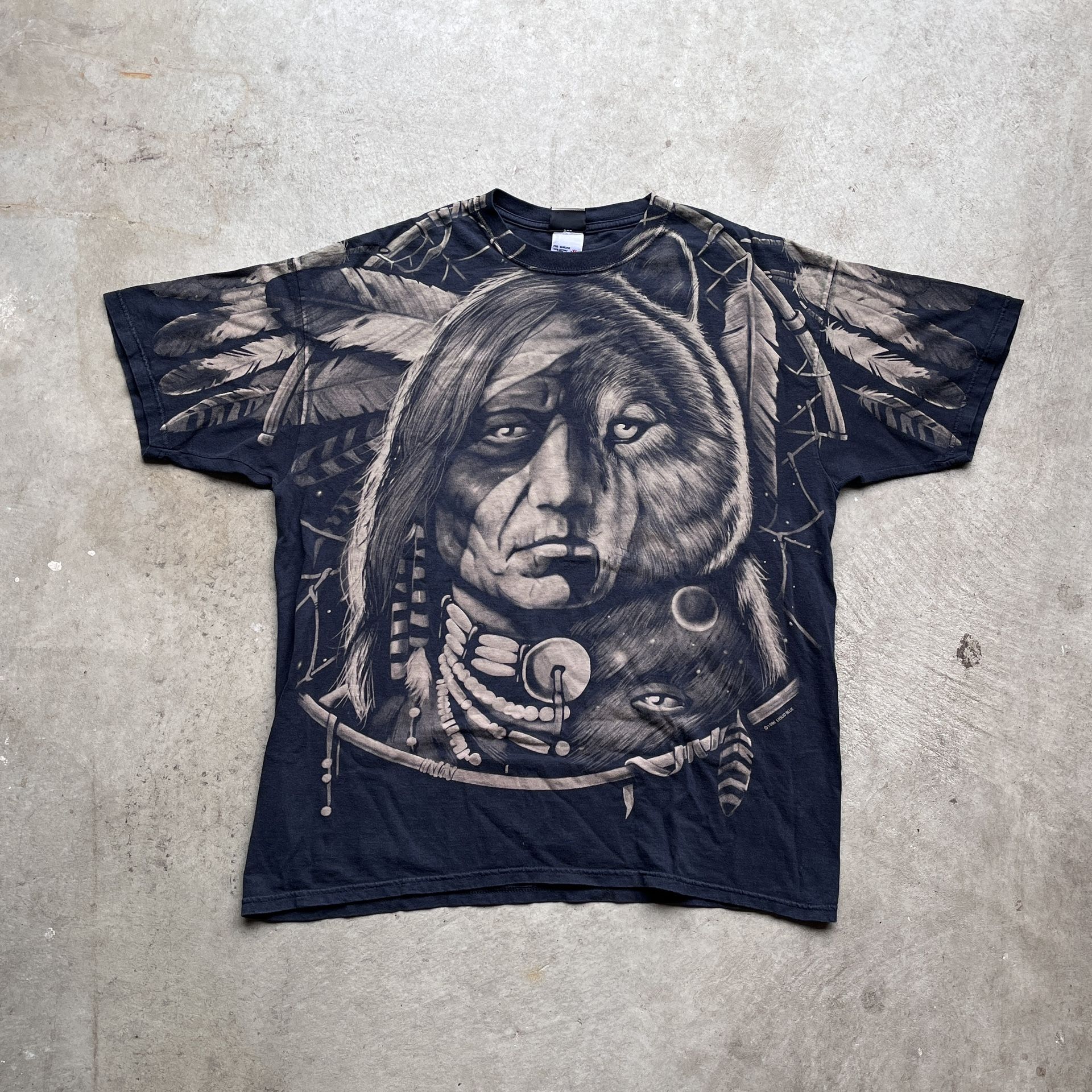 1996 Made In USA Liquid Blue AOP Wildlife Graphic T Shirt