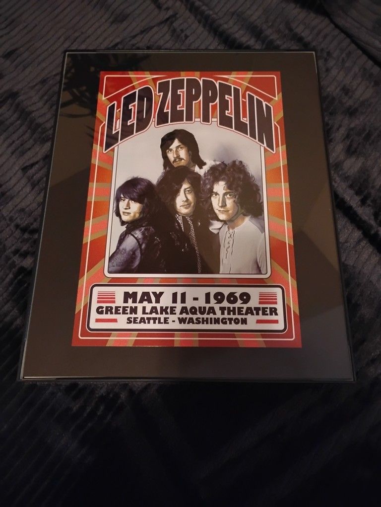 Led Zeppelin Frame 11 in x 14 inch GLASS NEW