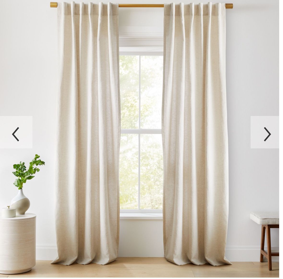 West Elm European Flax Linen Blackout Curtains, 48”x96”, Natural Flax ...