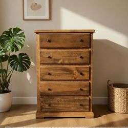 New Solid Wood 5 Drawer Dresser✨