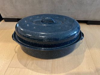 Enameled large roasting pan