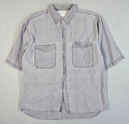 Vintage Pier Connection Gray Short Sleeve Button Down M