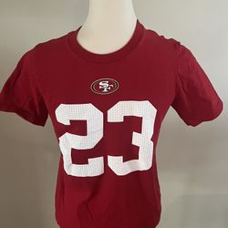 Youth Large (14/16) Nike Christian McCaffrey Scarlet San Francisco 49ers Player Name & Number T-Shirt