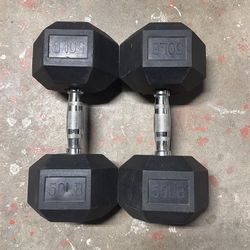 2 x 50lbs dumbbells
