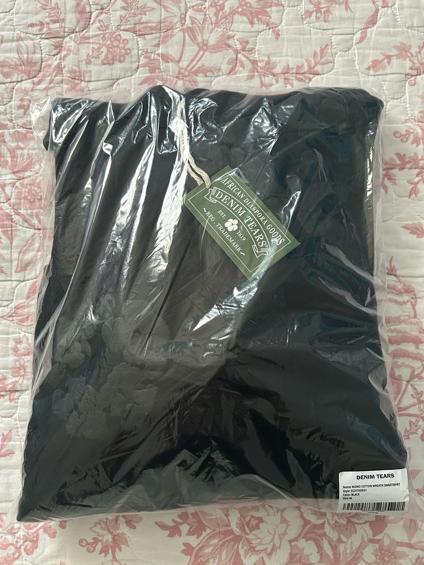 Denim Tears Mono Wreath Black Hoodie
