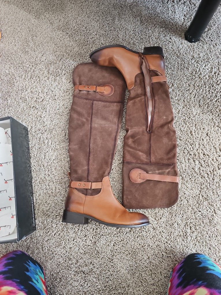 Luichiny Leather and Suede Knee High Boots Sz 10
