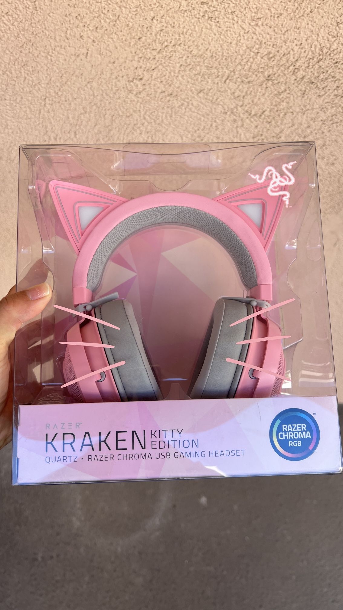 Brand New RAZER Kraken Kitty Edition Quartz Razer Chroma USB Gaming Headset Pink