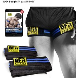 Blood Flow Restricticn Bands - 2 Pack for Legs, Booty & Glutes, 3-Inch Wide Straps - DoubleWrap Occlusion Bands for Gym & Weight Lifting to Increase M