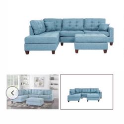 Sectional With Ottoman Set 