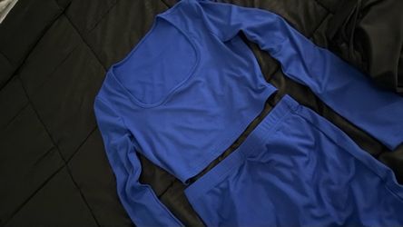 Royal blue long sleeve 2 pc skirt set