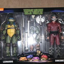 Neca Teenage Mutant Ninja Turtles Movie Leonardo And Shredder 2pk