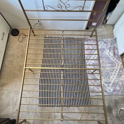 Queen Gold Canopy Bed Frame