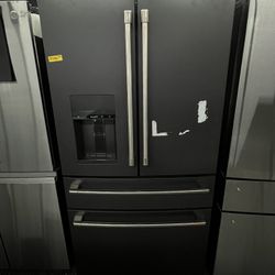 Matte Black Cafe 4 Door Counter Depth Refrigerator Ice & Water