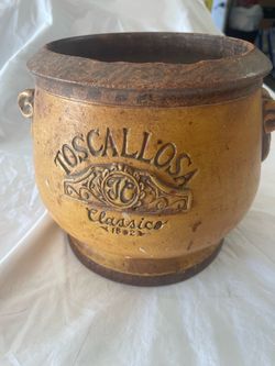 Vintage Toscallosa Classico 1892 Italian glazed stoneware/terracotta pot