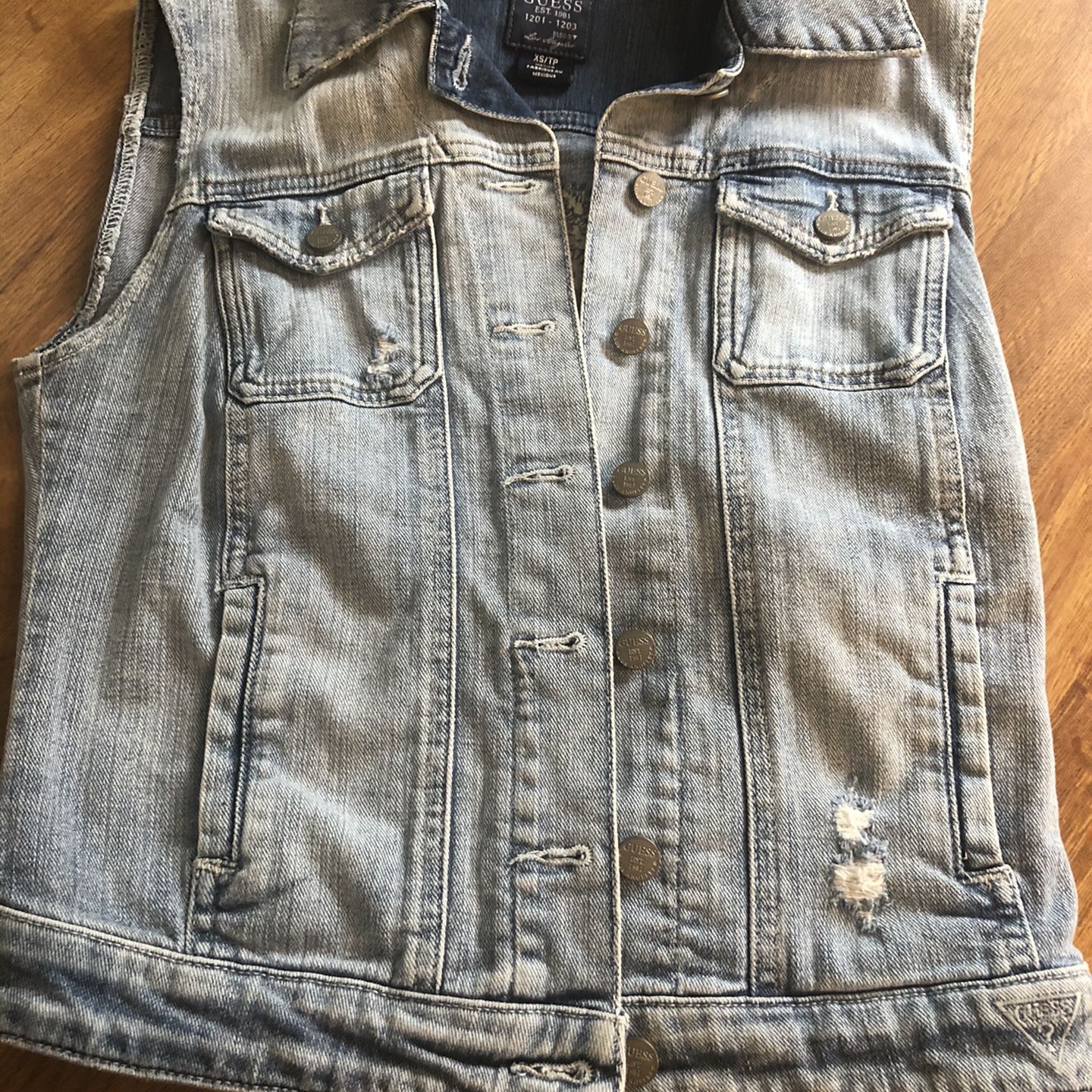 Jean Jacket Vest Size XS Guess