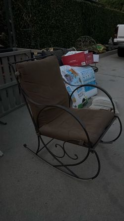 Wrought iron rocking chair