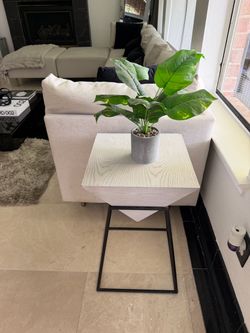 Two Contemporary Gray Wooden Side Tables