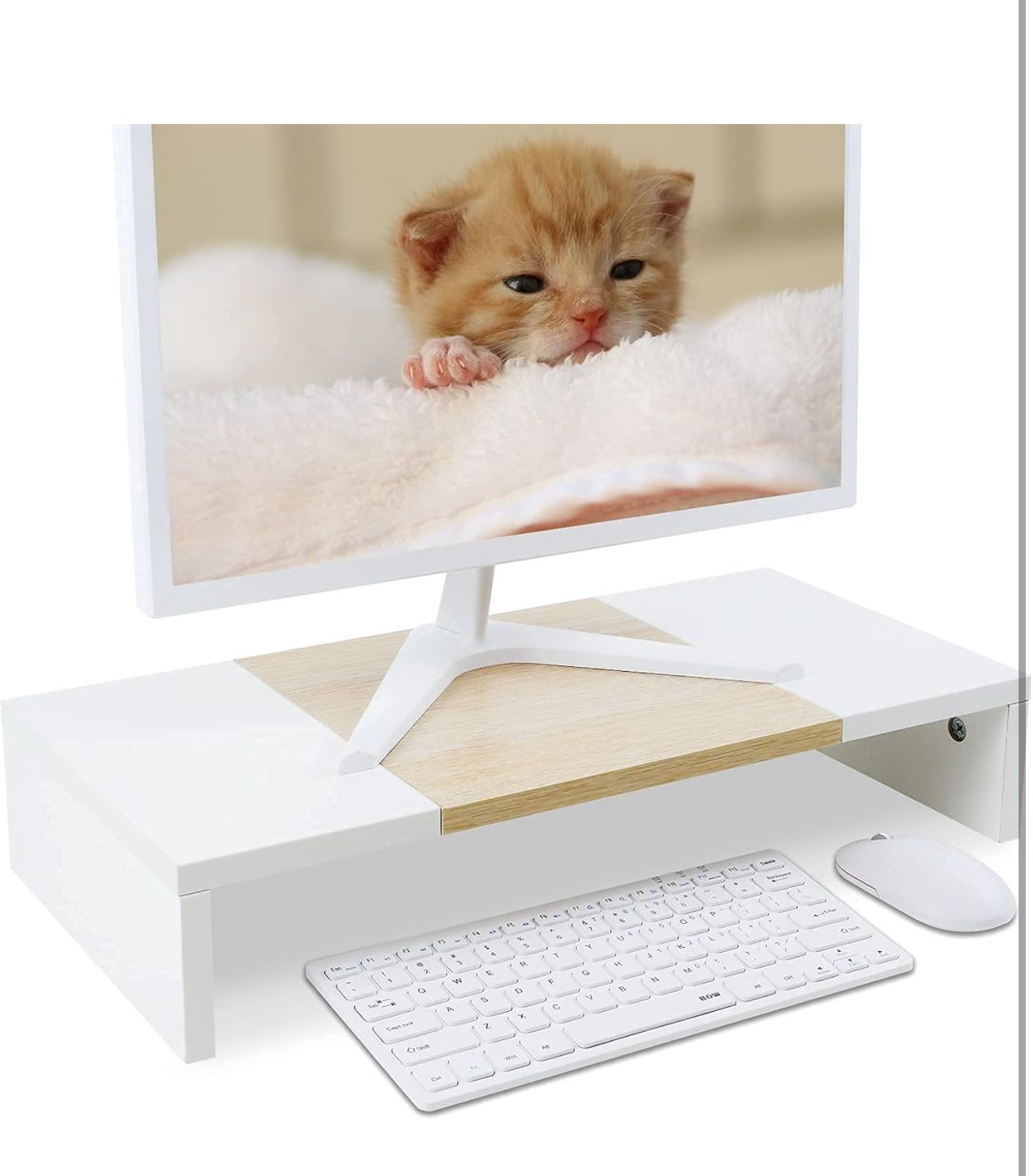 All New 20” Wood Monitor Stand Riser With Storage Shelf